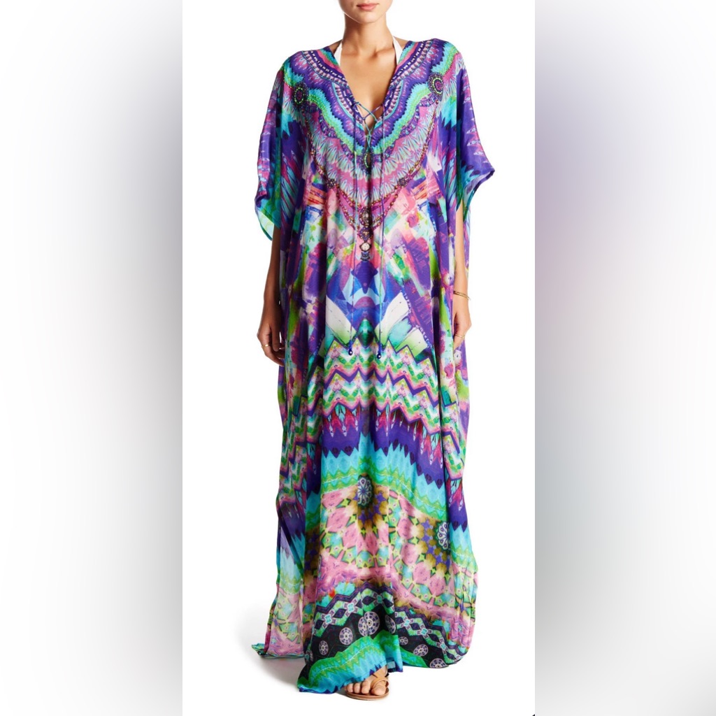 Shahida Parides Vibrance Kaftan Maxi Dress In Silk